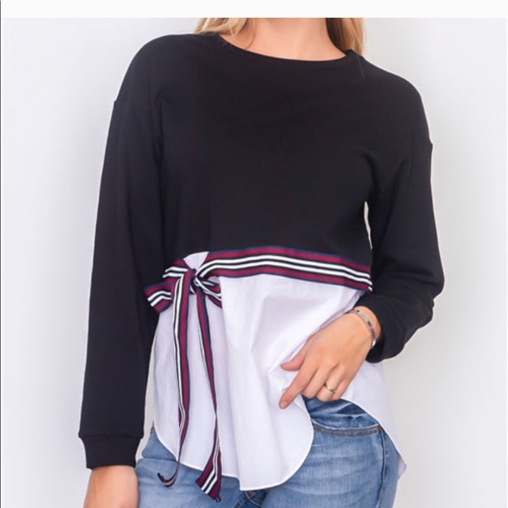 🔥Knit tunic 🔥 French terry waist tie